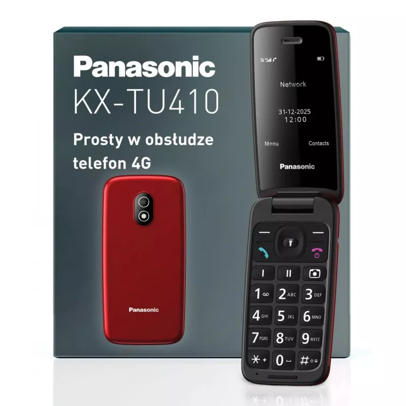 PANASONIC KX-TU410EXR teléfono móvil con tapa - rojo