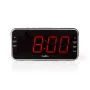 Nedis CLAR004BK radio despertador con pantalla LED, sintonizador FM, doble alarma, proyección, AUX, negro