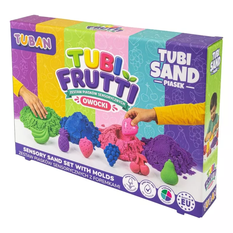 TUBAN Sensory Sand - Tubi Frutti set 1 kg multicolor con aroma afrutado