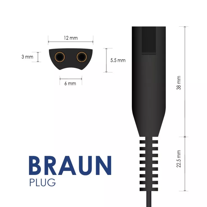 Akyga AK-PD-08 Fuente de alimentación para depiladoras Braun Silk-épil 5 / 7 / 9, 12 V / 0,4 A, 4,8 W, 1,5 m