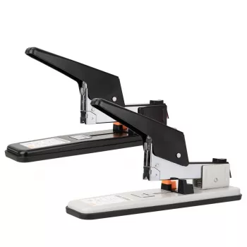 DELI E0392 grapadora Heavy Duty, capacidad 60 hojas, negro/plata