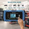 Qoltec cargador inteligente con microprocesador 12V 15A | rectificador con función de reparación | AGM GEL LiFePO4 | carga en 9 etapas
