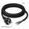 QOLTEC cable de corriente SCHUKO CEE Cu pelado y estañado 1,5m negro