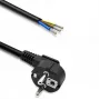 QOLTEC cable de corriente SCHUKO CEE con conector macho en ángulo Cu pelado 1,5m negro
