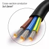 QOLTEC cable de corriente SCHUKO CEE con conector macho en ángulo Cu pelado 1,5m negro