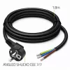 QOLTEC cable de corriente SCHUKO CEE con conector macho en ángulo Cu pelado 1,5m negro
