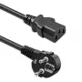 QOLTEC cable de corriente SCHUKO CEE con conector macho en ángulo IEC C13 2m negro