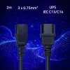 QOLTEC cable de corriente IEC C13 C14 3x0,75mm² cobre puro 1,8m negro