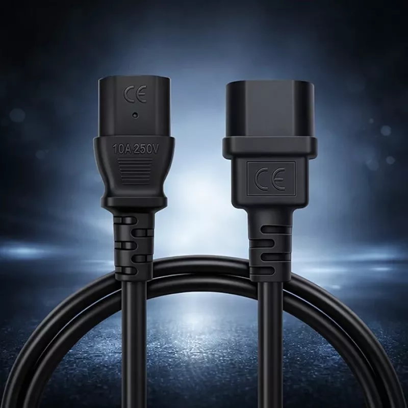 QOLTEC cable de corriente IEC C13 C14 3x0,75mm² cobre puro 1,8m negro