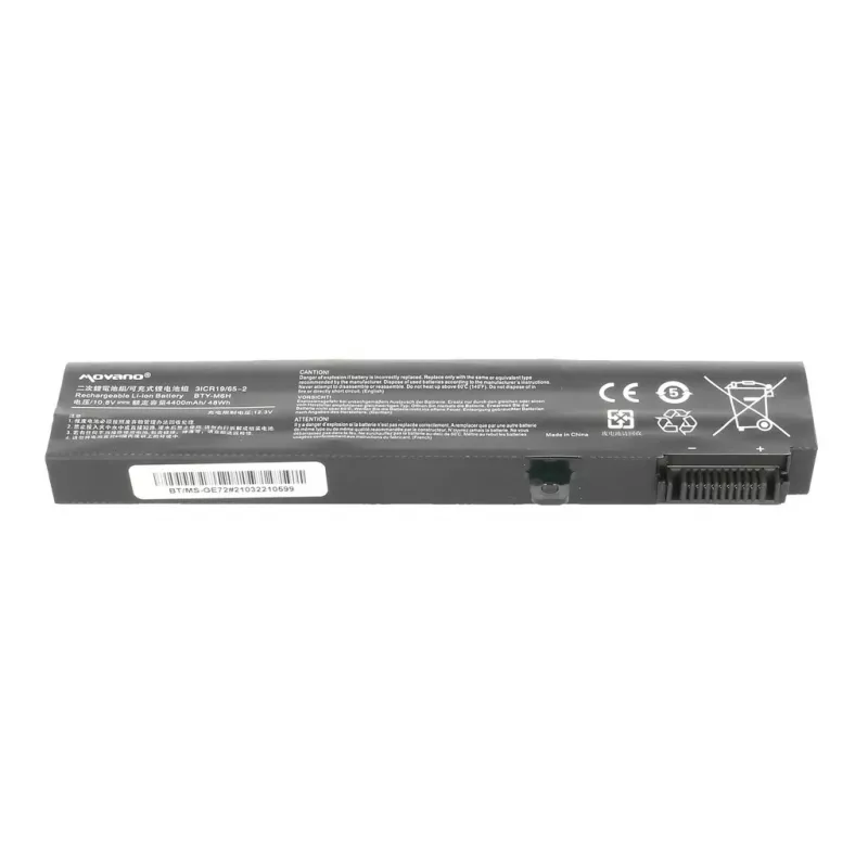 Batería MOVANO BTY-M6H para MSI CX62 GE62 GE72 GL72 PE70 - 4400 mAh (48 Wh)