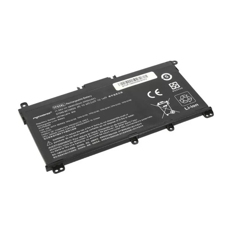 Batería MOVANO TF03XL para HP Pavilion 14-BF 14-BP 15-CD - 3400 mAh (39 Wh)