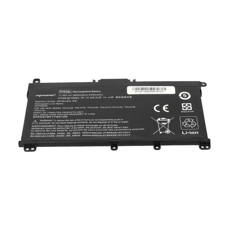 Batería MOVANO TF03XL para HP Pavilion 14-BF 14-BP 15-CD - 3400 mAh (39 Wh)