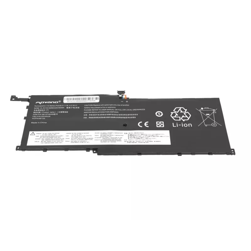 Batería MOVANO 00HW028 01AV439 para Lenovo X1 Carbon 20FB - 3290 mAh (50 Wh)