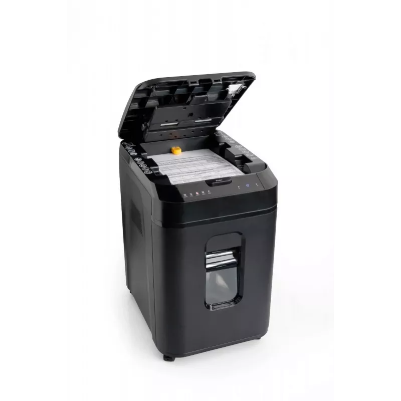 WALLNER Trituradora de papel AF160 C4 Cross-Cut, 160 hojas de alimentación automática, nivel de seguridad P-4, depósito de 30 L