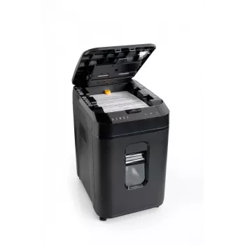 WALLNER Trituradora de papel AF160 C2 Cross-Cut, 160 hojas de alimentación automática, nivel de seguridad P-4, depósito de 26 L, negro