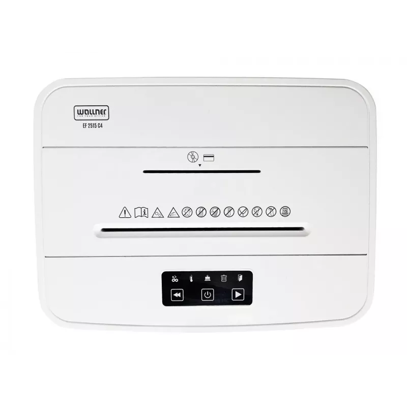WALLNER Trituradora de papel EF2515 C4 Cross-Cut, 8 hojas, 15 L, negro