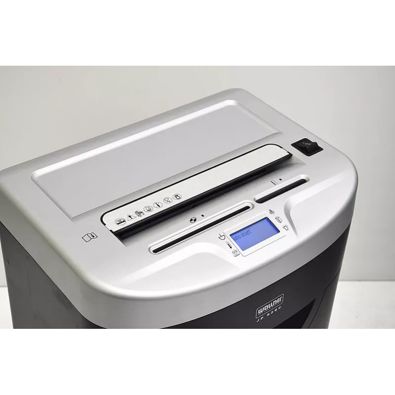 WALLNER Trituradora de papel JP 826C Cross-Cut, P-4, 8 hojas, 15 L, negro