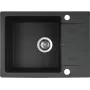 Pyramis Lefkada set de fregadero de cocina 1 cubeta 1 escurridor negro + grifo Lungo Volcano Black Edition 590x440 mm