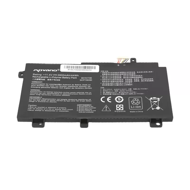 MOVANO batería B31N1726 para Asus FX504 FX505 FX80G - 3900 mAh (44 Wh)