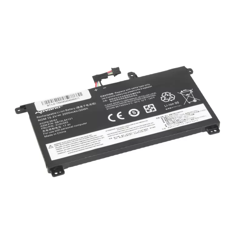 MOVANO Batería 01AV493 para Lenovo ThinkPad T570 T580 P51S - 2000 mAh (30 Wh)
