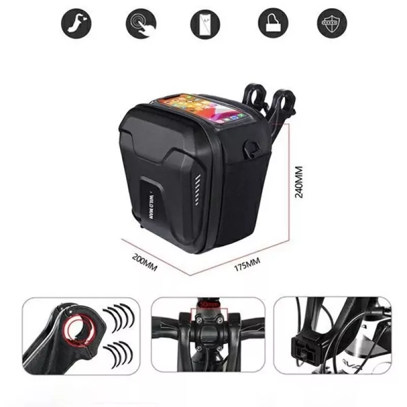 WILDMAN GS9 bolsa de manillar 3L negra
