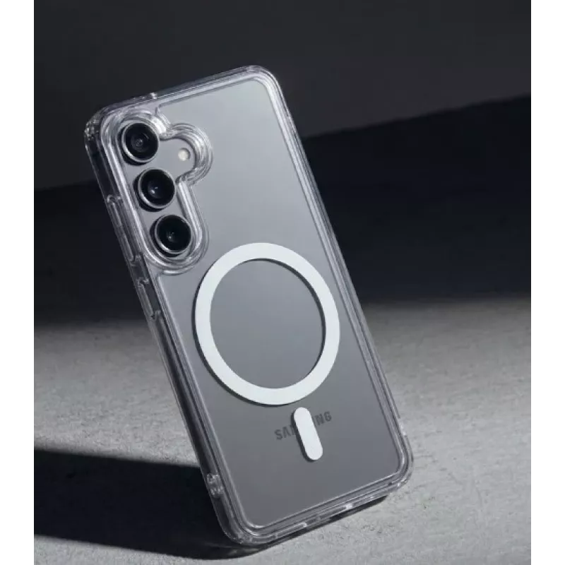 Crong Hybrid Clear Funda magnética transparente para Samsung Galaxy A57, Transparente, compatible con MagSafe