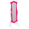 LEAN TOYS Set de muebles para muñecas armario con espejo y perchas rosa
