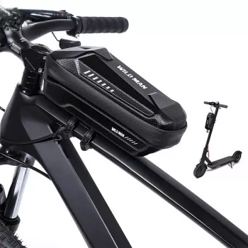 WILDMAN XS5 bolsa de cuadro negra – bolsa para tubo superior de bicicleta para smartphone