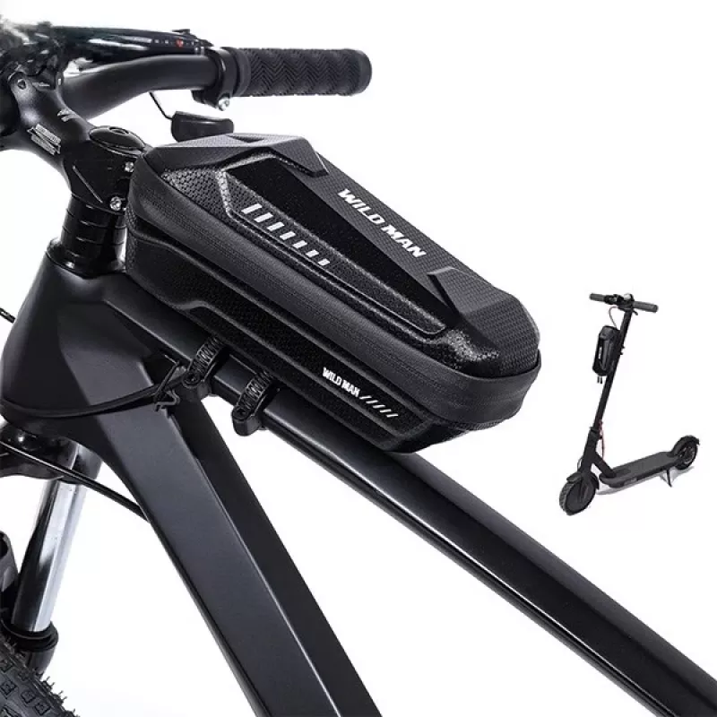 WILDMAN XS5 bolsa de cuadro negra – bolsa para tubo superior de bicicleta para smartphone