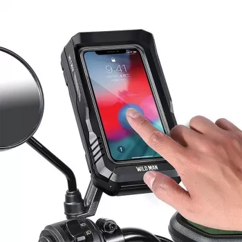 WILDMAN FK3 bolsa de cuadro para bicicleta con soporte para móvil, negra