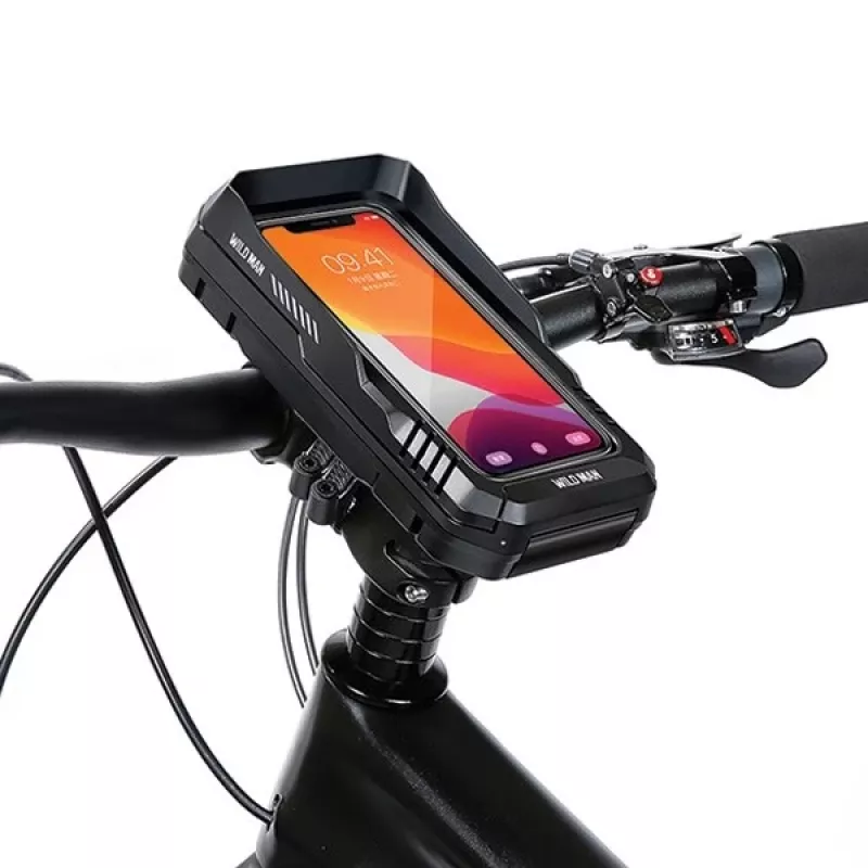 WILDMAN FK4 bolsa de cuadro para bicicleta con soporte para móvil – negra