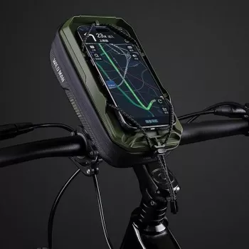 WILDMAN bolsa de cuadro para bicicleta GX330 con soporte para móvil, verde