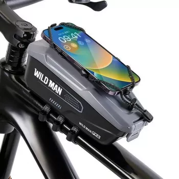 WILDMAN FK6 bolsa de cuadro para bicicleta gris-negra