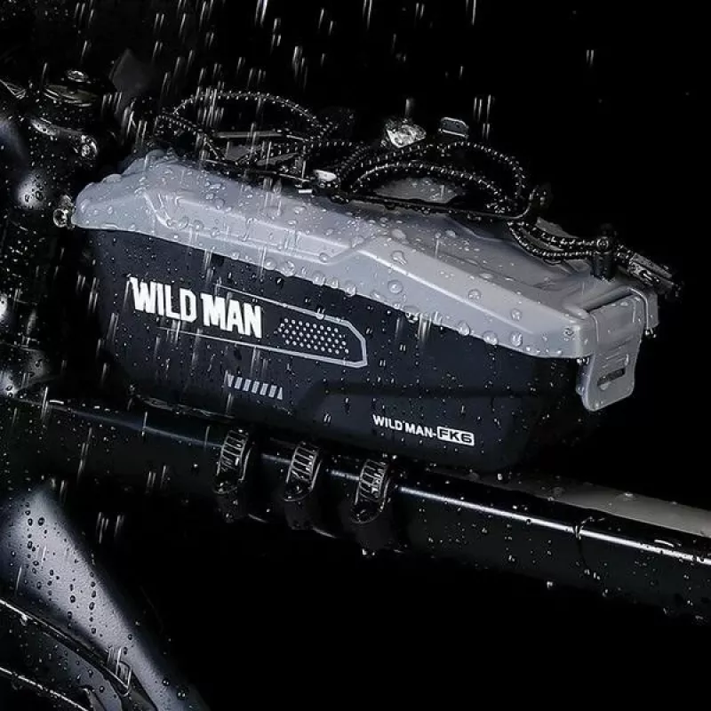 WILDMAN FK6 bolsa de cuadro para bicicleta gris-negra