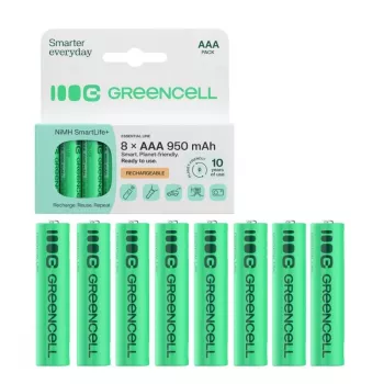 Baterías GREEN CELL 8xAAA HR03 950mAh NiMH