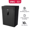 DELI ET014 Destructora de papel de corte cruzado, 10 hojas, seguridad P-4, depósito de 21L, Negro