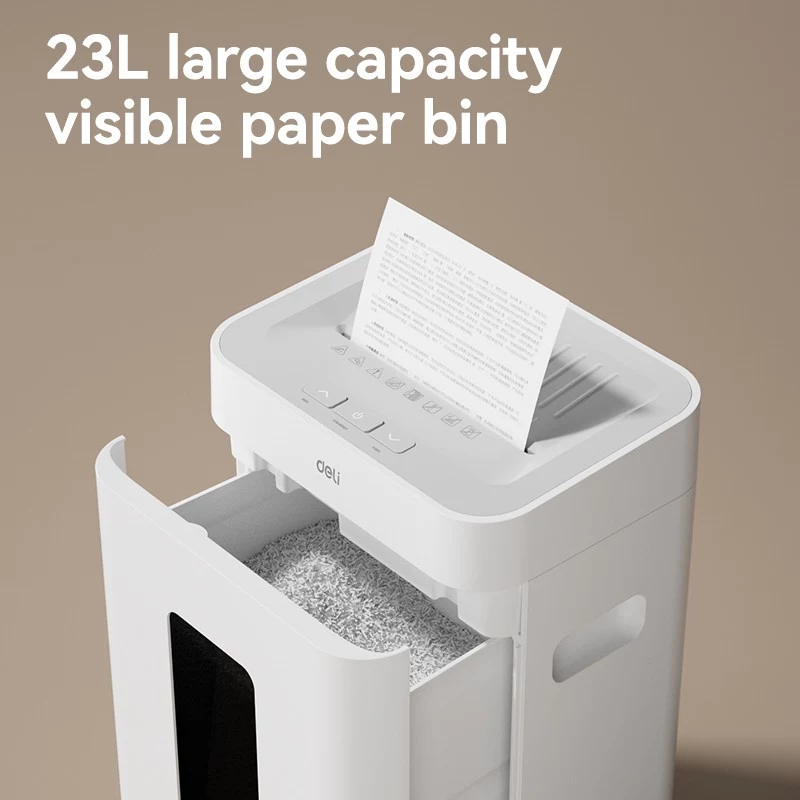 Deli ET048 destructora de papel de corte cruzado, 8 hojas, 15 L, Negro