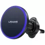 USAMS Soporte magnético para salida de aire para smartphones, rotación 360°, Negro