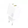Dudao A26TEU cargador de pared GaN de 25W USB-C USB-A blanco