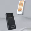 Batería externa Dudao K6Pro+ 20000mAh con 4 cables integrados USB-C, Micro USB, Lightning, USB-A (entrada) Negra