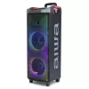 Altavoz portátil para fiestas AIWA Power Audio KBTUS-710MKII 700W con Bluetooth, USB, SD, AUX, radio FM, luces LED, asa con ruedas, ruedas, mando a distancia, micrófono