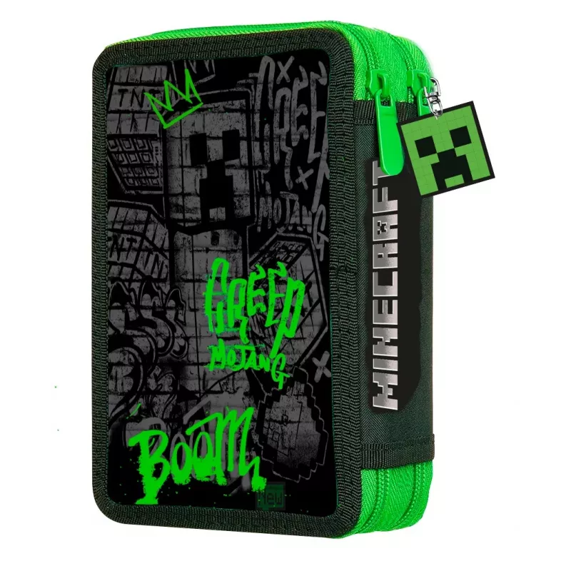 Estuche escolar plegable KIDS Minecraft, organizador extensible, multicolor