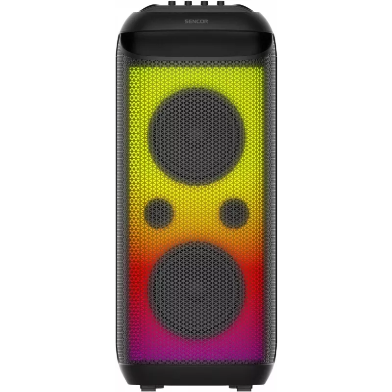 SENCOR Partycon CORE Power 140W Altavoz Bluetooth portátil con TWS, IPX4, LED RGB, karaoke, negro