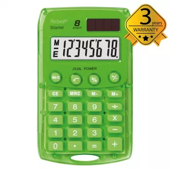 Rebell Starlet calculadora negra LCD de 10 dígitos doble alimentación