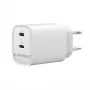 Gembird TA-UC-2C-PD45-01-W cargador de pared USB-C de doble puerto 45W blanco