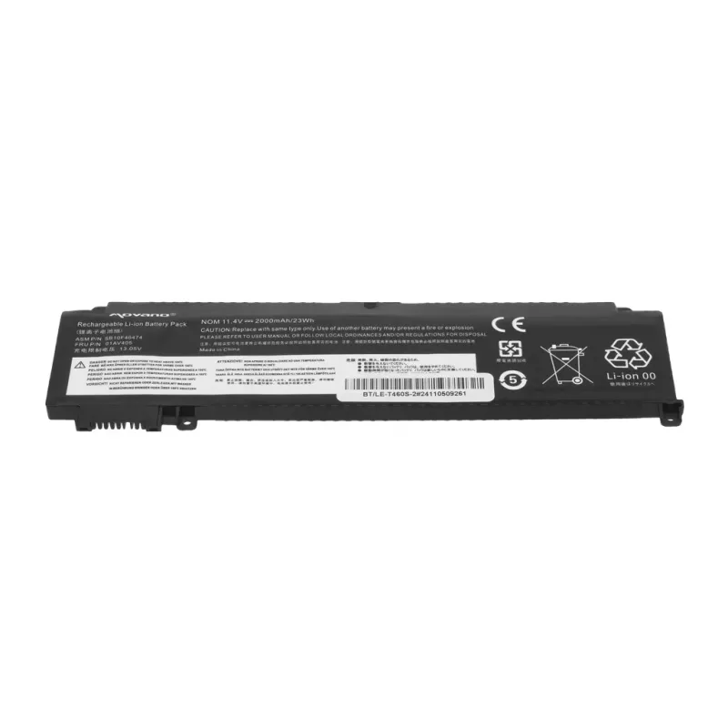 MITSU Batería para Lenovo ThinkPad T460s T470s - Frontal - 2000 mAh (23 Wh)