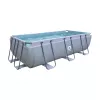 AVENLI Frame Pool 400x200x99 cm Piscina rectangular desmontable con bomba de filtro, escalera, cubierta y lona de fondo