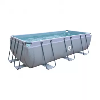 AVENLI Frame Pool 400x200x99 cm Piscina rectangular desmontable con bomba de filtro, escalera, cubierta y lona de fondo