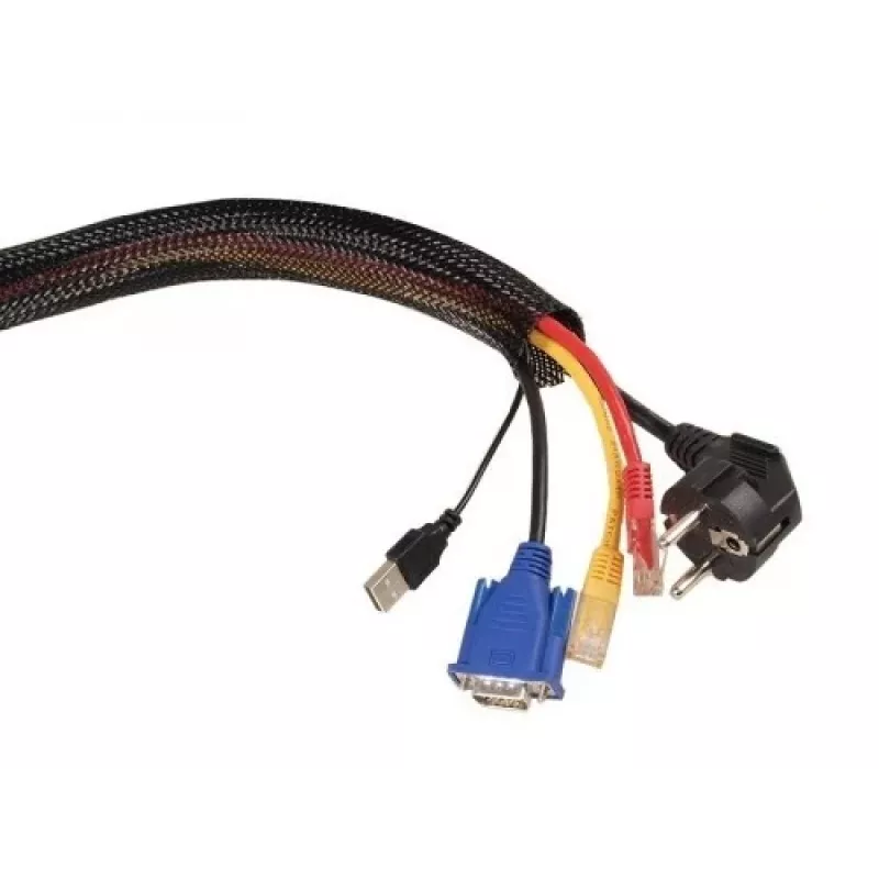 MACLEAN Organizador de cables 1,8 m 85 mm MCTV-675 Negro