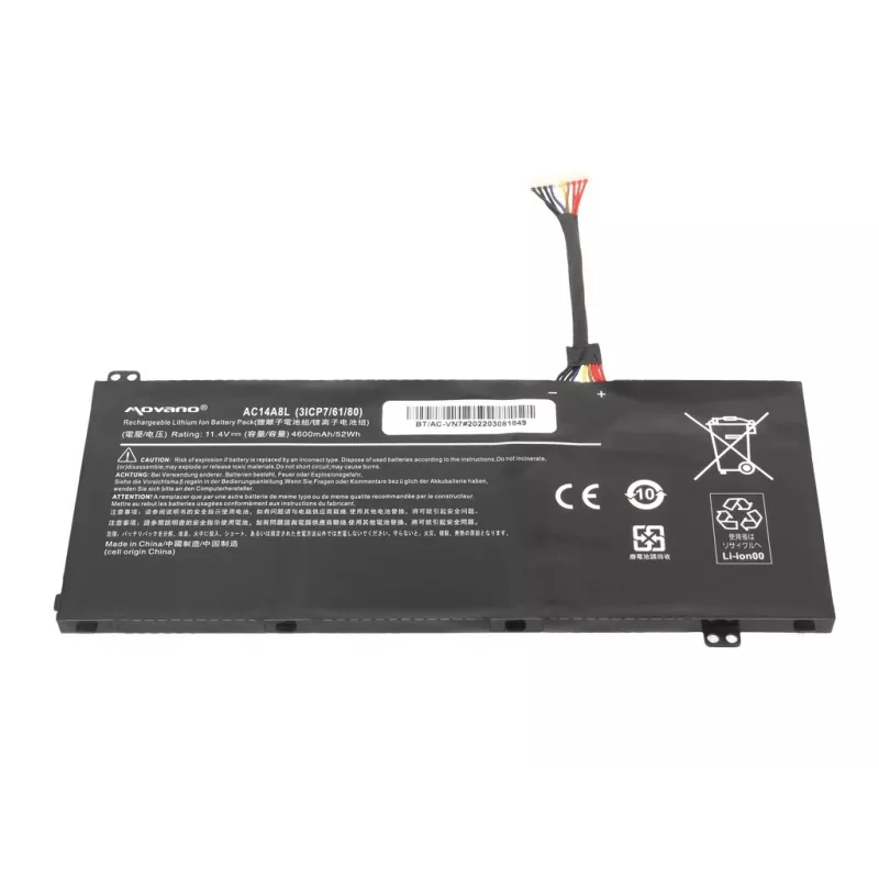 MOVANO batería AC14A8L AC15B7L para Acer VN7 Nitro V15 V17 - 4600 mAh (52 Wh)